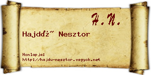 Hajdú Nesztor névjegykártya